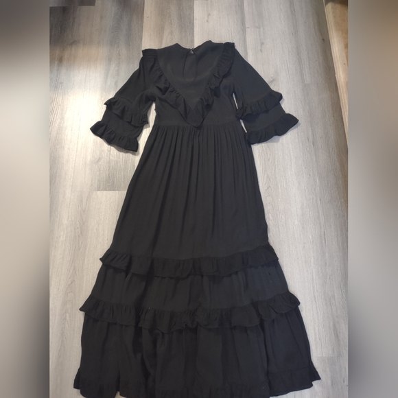 Christy Dawn Bijou Black Imperfect Maxi Ruffle Dress Sz XS - Picture 4 of 14